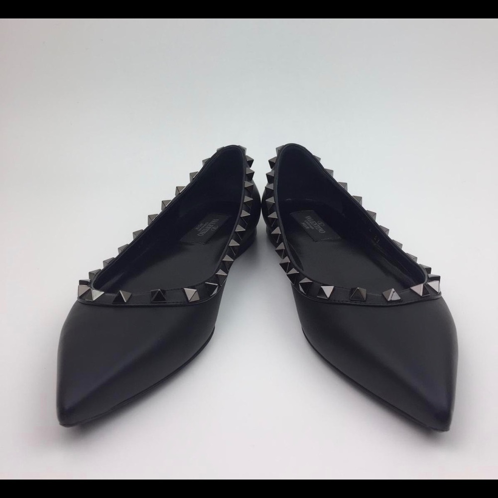 Valentino Black Rockstud Flats